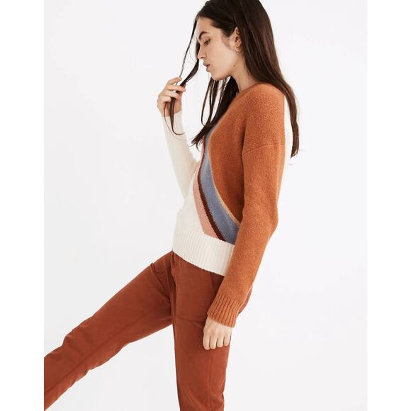 Madewell Striped Lyford Pullover Sweater in Coziest Textured Yarn Small - Picture 2 of 8